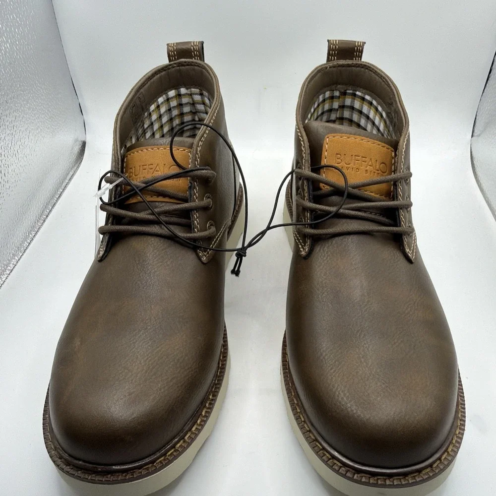 Buffalo David Bitton Metcalf Boots Men's Brown Lace Up Memory Foam Comfort - 8.5